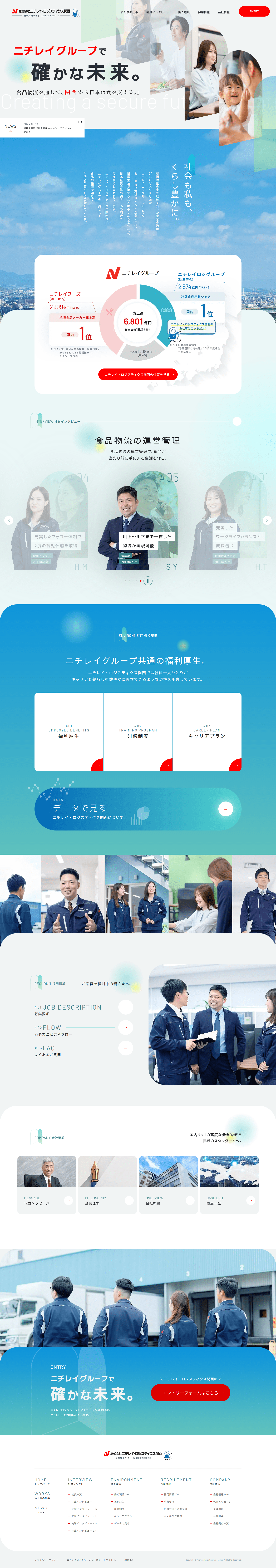 株式会社 ニチレイ・ロジスティクス関西様 採用サイト制作